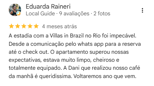 Google review by Eduarda Raineri