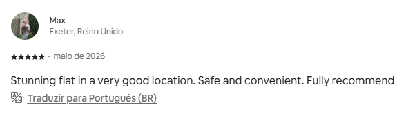 Airbnb review by Max