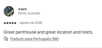 Airbnb review by Adam
