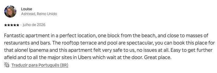 Airbnb review by Louise