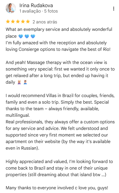 Google review by Irina Rudakova