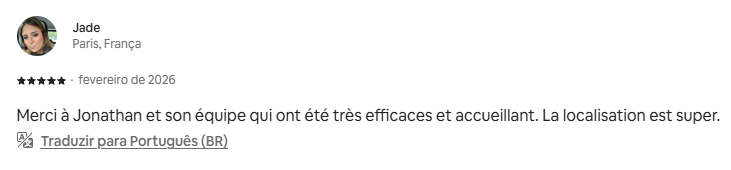 Airbnb review by Jade